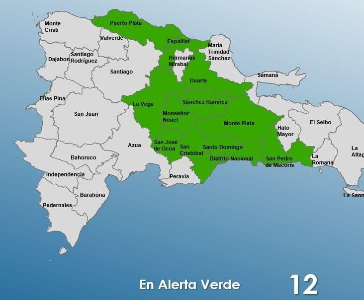 Vaguada y onda tropical mantienen en alerta a 12 provincias y el Distrito Nacional por lluvias, tormentas e inundaciones