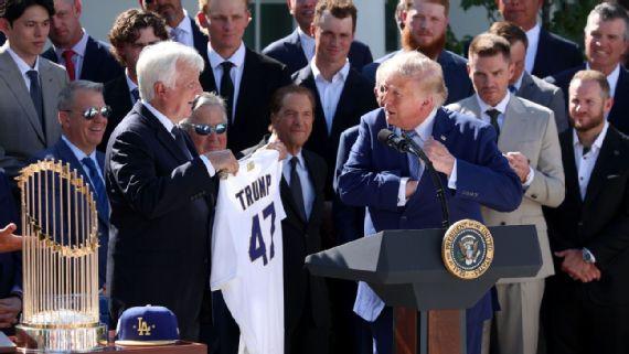 Trump recibe a los Dodgers en la Casa Blanca y elogia al equipo como “una de las grandes marcas del mundo”