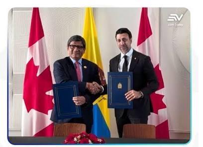 Ecuador firma TLC con Canadá; más de 600 productos no pagarán arancel en ese mercado norteamericano