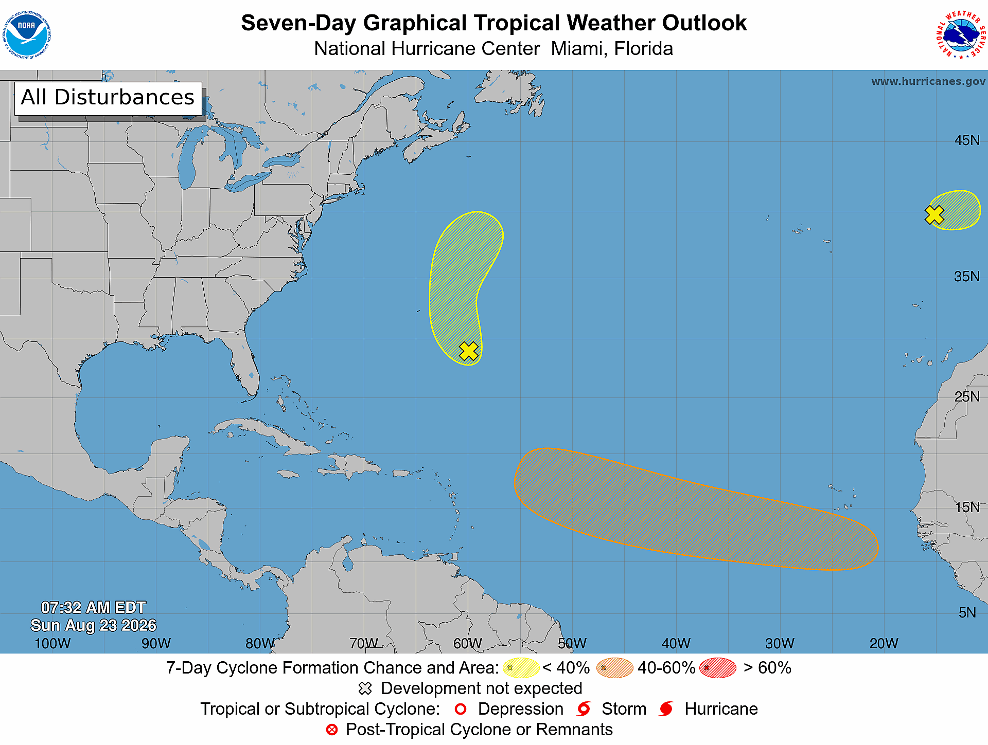 Onda tropical y vaguada provocarán lluvias este domingo; vigilan sistema con 50 % de potencial ciclónico