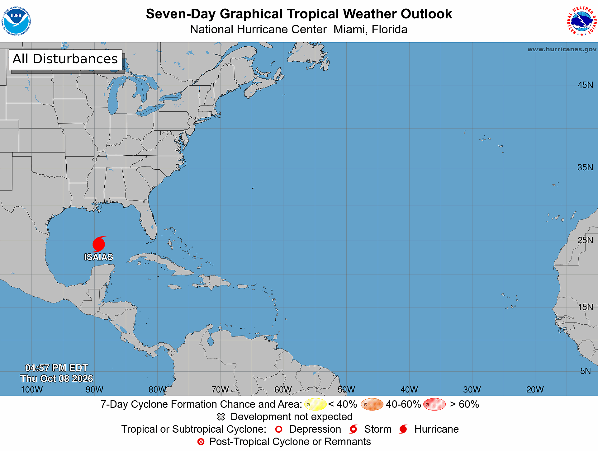 Isaías se fortalece hacia la costa del golfo de Estados Unidos y provoca evacuaciones ante riesgo de inundaciones