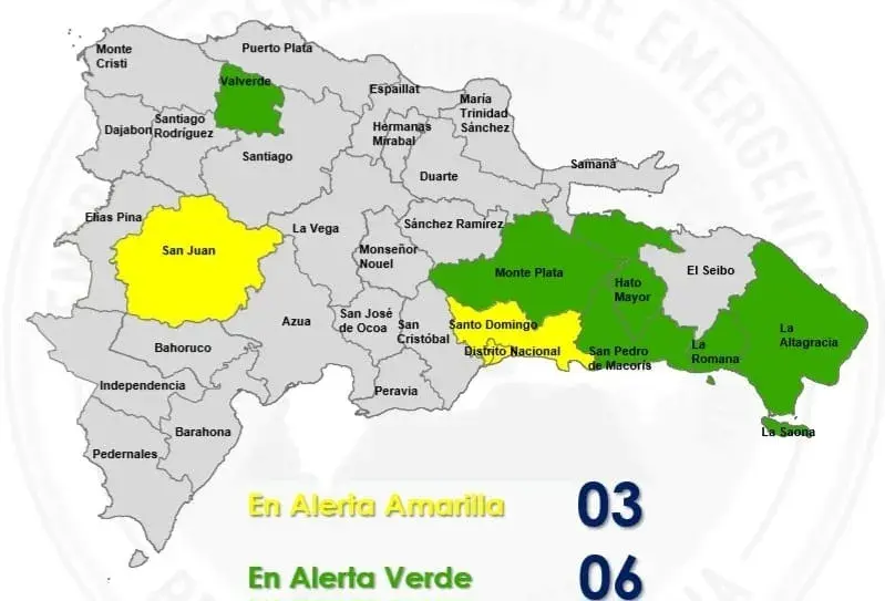 Onda tropical provocará aguaceros y tormentas eléctricas en varias provincias